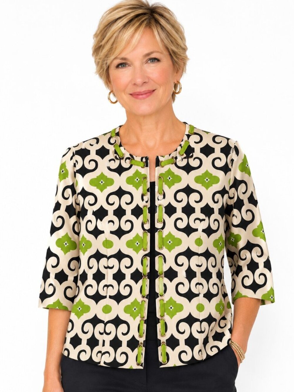 David Brooks Lime Green Cotton Jacket Blazer